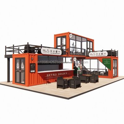 20ft Prefabricado Customizado Mobile Coffee Shop Container Bar com cor personalizada e galvanizado de aço de dobra