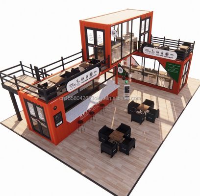 20ft Prefabricado Customizado Mobile Coffee Shop Container Bar com cor personalizada e galvanizado de aço de dobra
