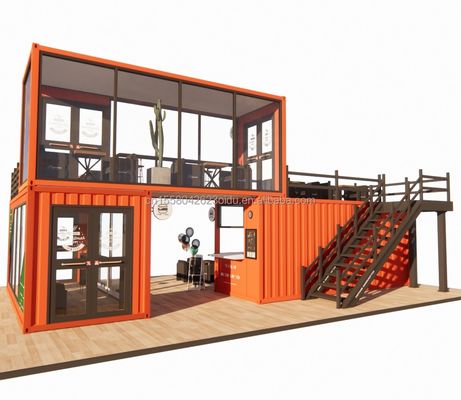 20ft Prefabricado Customizado Mobile Coffee Shop Container Bar com cor personalizada e galvanizado de aço de dobra