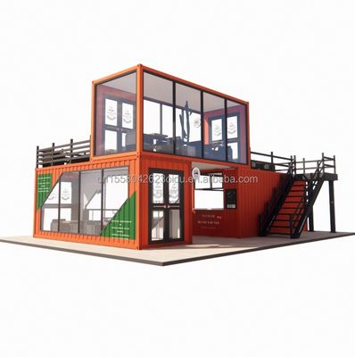 20ft Prefabricado Customizado Mobile Coffee Shop Container Bar com cor personalizada e galvanizado de aço de dobra
