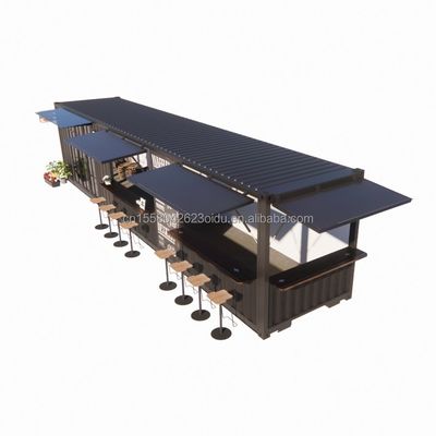 Solução de alojamento de hotel Casas de contêiner modulares pré-fabricadas em loja de contêineres com janelas de liga de alumínio