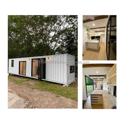 50/75/100mm Wave Sandwich Panel Parede pré-fabricada Container de aço Casa para hotel 20ft Apartamento familiar pré-fabricado de madeira