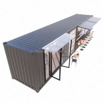 Tubos Quadrados de Aço Galvanizado Estrutura Principal 20ft-40ft Container Modular Personalizado Loja de Café Bandeira de Alimentos com Design Moderno