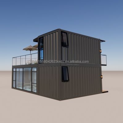 Container de dobra de aço galvanizado Loja de café 40ft Casa pré-fabricada Construção de projeto para hotel de estrutura de aço