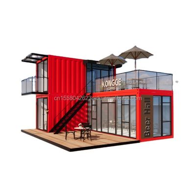 Pingui Customizado 20ft/40ft Tubos Quadrados de Aço Galvanizado Container de Envio Café Container Portátil Restaurante para Loja
