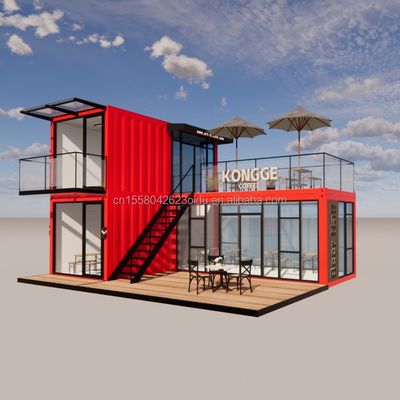 Pingui Customizado 20ft/40ft Tubos Quadrados de Aço Galvanizado Container de Envio Café Container Portátil Restaurante para Loja