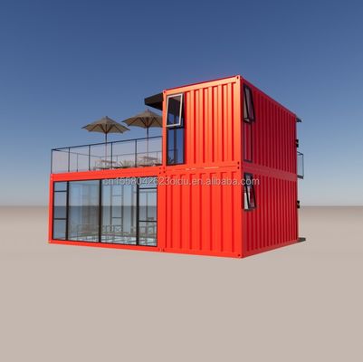 Pingui Customizado 20ft/40ft Tubos Quadrados de Aço Galvanizado Container de Envio Café Container Portátil Restaurante para Loja