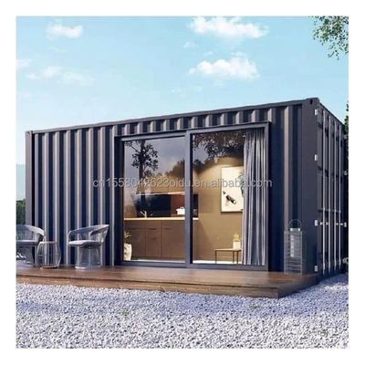 Casa de contêiner pré-fabricada de 20 pés com cozinha e um quarto para janelas de liga de alumínio de hotel