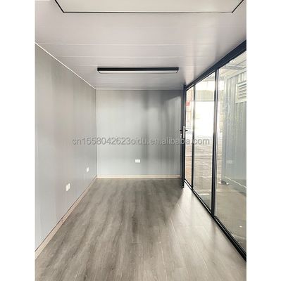 Casa de contêiner pré-fabricada de 20 pés com cozinha e um quarto para janelas de liga de alumínio de hotel