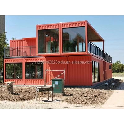 Estrutura de aço pré-fabricada Container Restaurante Cozinha Quarto de dormir com janelas de liga de alumínio e design de grande janela