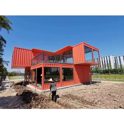 Estrutura de aço pré-fabricada Container Restaurante Cozinha Quarto de dormir com janelas de liga de alumínio e design de grande janela
