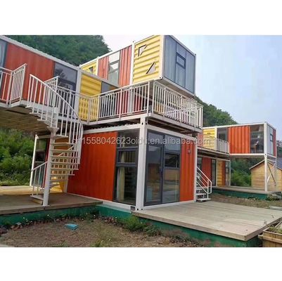 Estrutura de aço pré-fabricada Container Restaurante Cozinha Quarto de dormir com janelas de liga de alumínio e design de grande janela