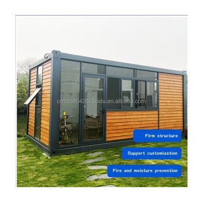 Escritório de contêineres de 20 pés com banheiro Casa pré-fabricada Casas de contêineres de madeira Aço galvanizado Dobrado 180g