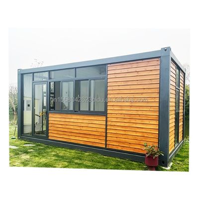 Escritório de contêineres de 20 pés com banheiro Casa pré-fabricada Casas de contêineres de madeira Aço galvanizado Dobrado 180g