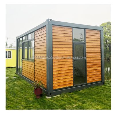Escritório de contêineres de 20 pés com banheiro Casa pré-fabricada Casas de contêineres de madeira Aço galvanizado Dobrado 180g