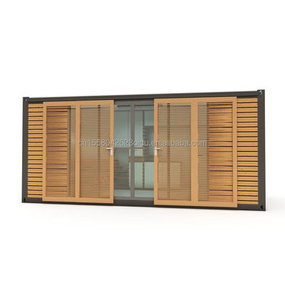Alojamento Hotel 20ft Container pré-fabricado Casa de escritório com porta deslizante de madeira e alumínio