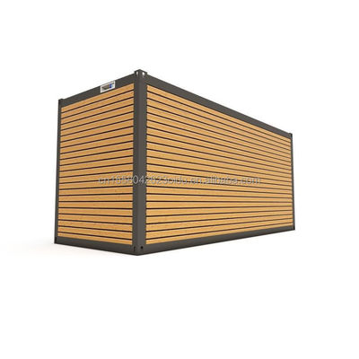 Alojamento Hotel 20ft Container pré-fabricado Casa de escritório com porta deslizante de madeira e alumínio