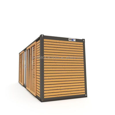 Alojamento Hotel 20ft Container pré-fabricado Casa de escritório com porta deslizante de madeira e alumínio