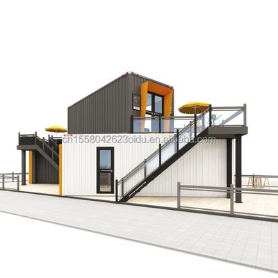 Container Bar Restaurante Modificado Café Com Edifício de Estrutura de Aço e 50/75/100mm Wave Sandwich Panel Parede