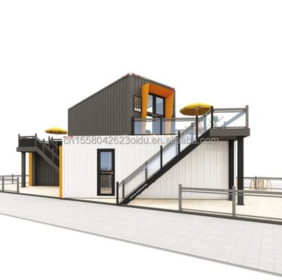 Container Bar Restaurante Modificado Café Com Edifício de Estrutura de Aço e 50/75/100mm Wave Sandwich Panel Parede