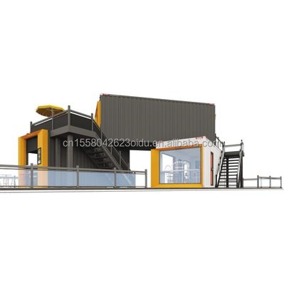 Container Bar Restaurante Modificado Café Com Edifício de Estrutura de Aço e 50/75/100mm Wave Sandwich Panel Parede