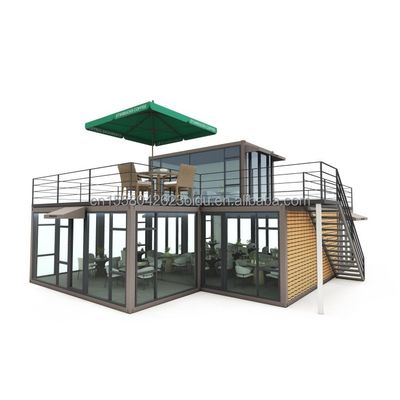 Tubos de aço galvanizado quadrados Estrutura principal Casa de vila pré-fabricada Moderno Container modular Luxo Três quartos