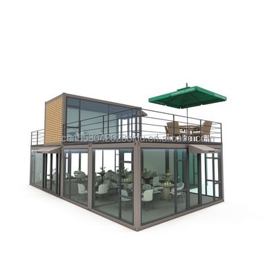 Tubos de aço galvanizado quadrados Estrutura principal Casa de vila pré-fabricada Moderno Container modular Luxo Três quartos