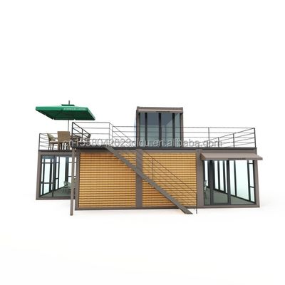Tubos de aço galvanizado quadrados Estrutura principal Casa de vila pré-fabricada Moderno Container modular Luxo Três quartos