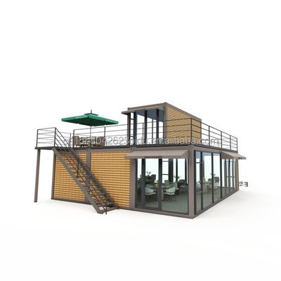Tubos de aço galvanizado quadrados Estrutura principal Casa de vila pré-fabricada Moderno Container modular Luxo Três quartos
