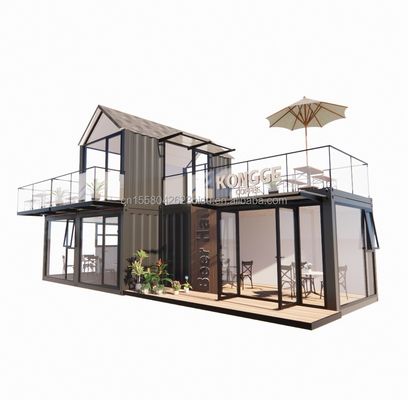 Casa de banho Container de estrutura de aço Villa Casa para 4 quartos e 1 garagem em estilo moderno de 20FT
