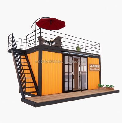 Hotel Container portátil de 20 pés Loja de roupas Café pré-fabricado Loja móvel Armazém