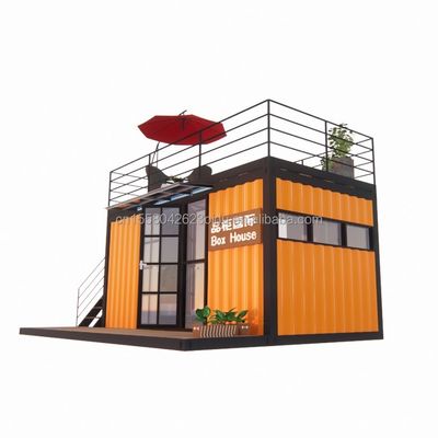 Hotel Container portátil de 20 pés Loja de roupas Café pré-fabricado Loja móvel Armazém