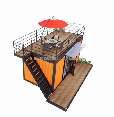 Hotel Container portátil de 20 pés Loja de roupas Café pré-fabricado Loja móvel Armazém