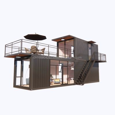 Supermercado Expedição Projetos Prefabricados Prontos Container Loja de café com design de madeira