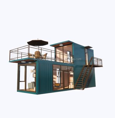 Supermercado Expedição Projetos Prefabricados Prontos Container Loja de café com design de madeira
