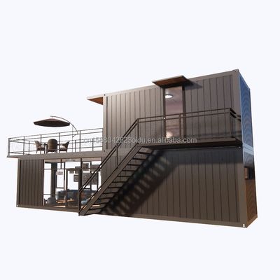Supermercado Expedição Projetos Prefabricados Prontos Container Loja de café com design de madeira