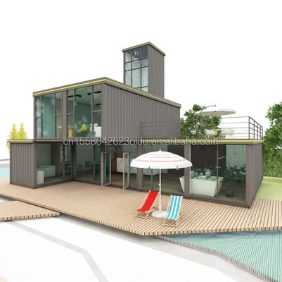 Tubos de aço galvanizados quadrados A fundação do estilo moderno fino quarto loft casa contêiner pré-fab Beach Hotel Villa