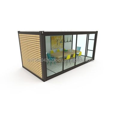 Armazém móvel e portátil pré-fabricado Escritório de contêineres de transporte de 20 pés com 50/75/100mm Wave Sandwich Panel Wall