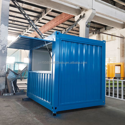 Alumínio de liga de janela Container Bar de café 10ft 20ft Fast Food Mini Pop-up Shop com parede 50/75/100mm Wave Sandwich Panel