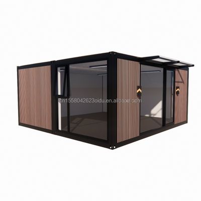Flat Top Container Prefabricação Studio Imitação Madeira PVC painel de parede para residência familiar acessível em 20ft ou 40ft tamanhos