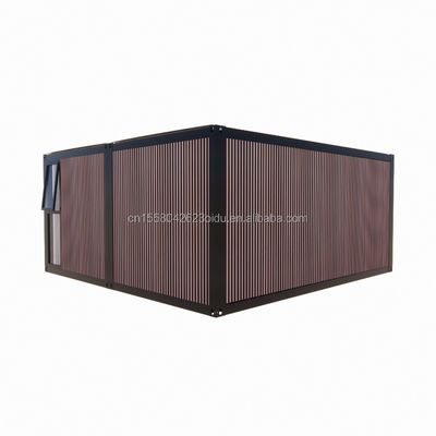 Flat Top Container Prefabricação Studio Imitação Madeira PVC painel de parede para residência familiar acessível em 20ft ou 40ft tamanhos