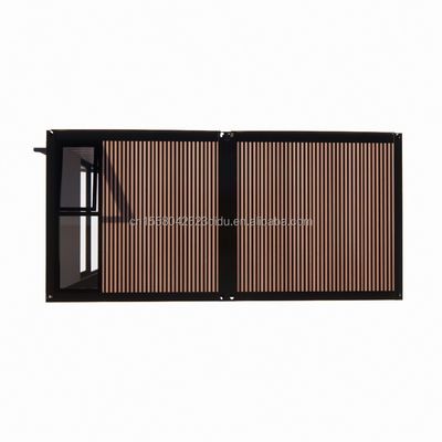 Flat Top Container Prefabricação Studio Imitação Madeira PVC painel de parede para residência familiar acessível em 20ft ou 40ft tamanhos