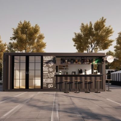 20ft Container Store Kiosk Casas de contêineres de cores personalizadas para bar de café de contêineres móveis