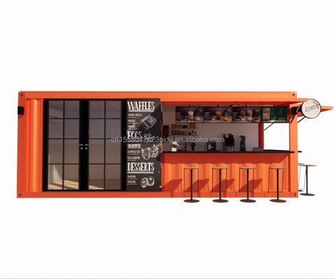 20ft Container Store Kiosk Casas de contêineres de cores personalizadas para bar de café de contêineres móveis