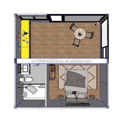Preço acessível 20ft ou 40ft portátil aço leve Container telhado plano estúdio pré-fabricado Casa casa com cor personalizada