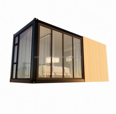 Casa solar de madeira resistente de aço 20ft Casa de contêiner plana com parede 50/75/100mm painel de sanduíche de onda