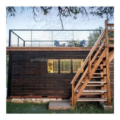50/75/100mm Painel de Sandwich de Ondas Casa Prefabricada de Madeira Pequena Container Vivo de Dois Paços Container Edifícios Cabanas Villa de Madeira