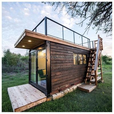 50/75/100mm Painel de Sandwich de Ondas Casa Prefabricada de Madeira Pequena Container Vivo de Dois Paços Container Edifícios Cabanas Villa de Madeira
