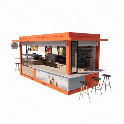 20ft ou 40ft Commercial Container de Expedição ao Ar Livre Café Bar Fácil Instalação Modern Design Casa de Aço Container Flat Pack Melhor