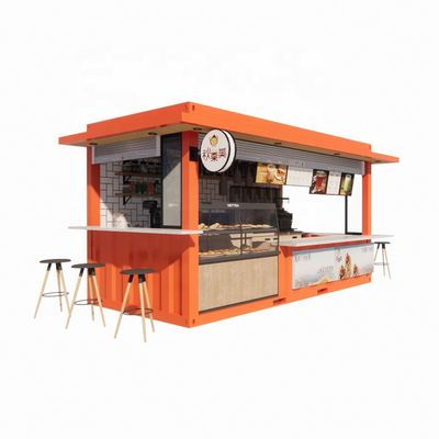 20ft ou 40ft Commercial Container de Expedição ao Ar Livre Café Bar Fácil Instalação Modern Design Casa de Aço Container Flat Pack Melhor